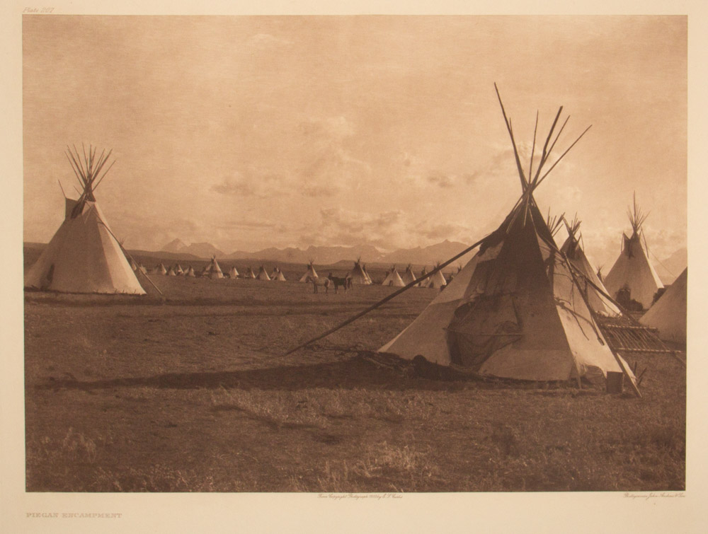 Plate 207 - Piegan Encampment, Photogravure on Tweedweave Paper, SOLD